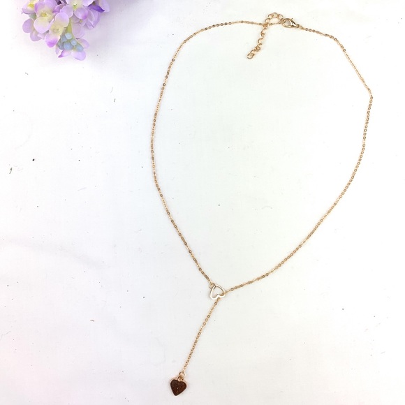 3/$30 Gold Heart Lariat Necklace - Picture 4 of 7